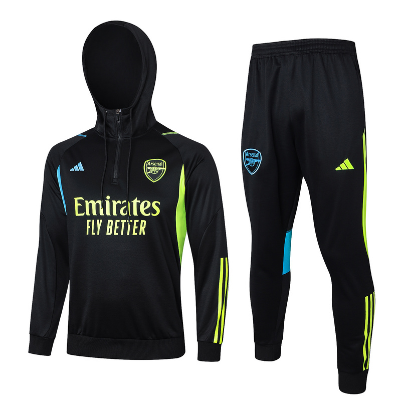 AAA Quality Arsenal 23/24 Hoodie Tracksuit - Black/Blue/Yellow